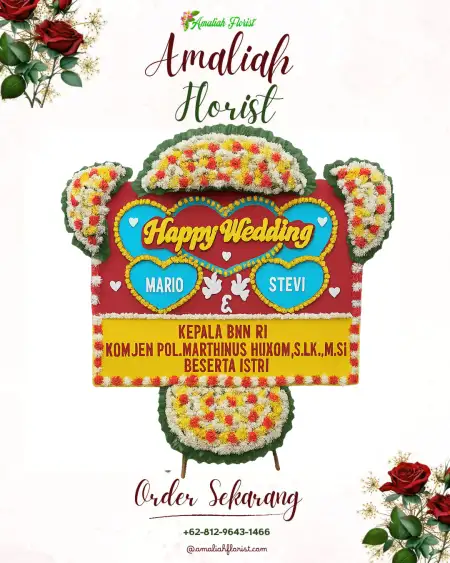 Papan Bunga Pernikahan Banioro